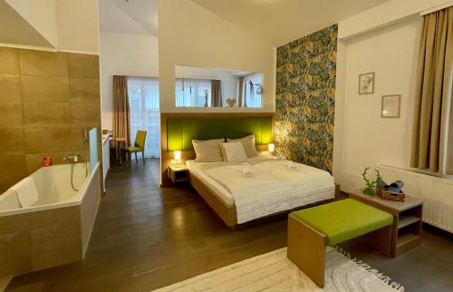 Ένα ή περισσότερα κρεβάτια σε δωμάτιο στο Aparthotel Bergtraum