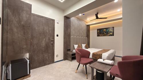 Χώρος καθιστικού στο Hotel Radhe