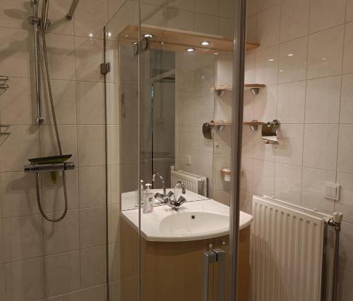 Ένα μπάνιο στο Rustig Boshuis Lunteren, Veluwe, Tuin en Haard