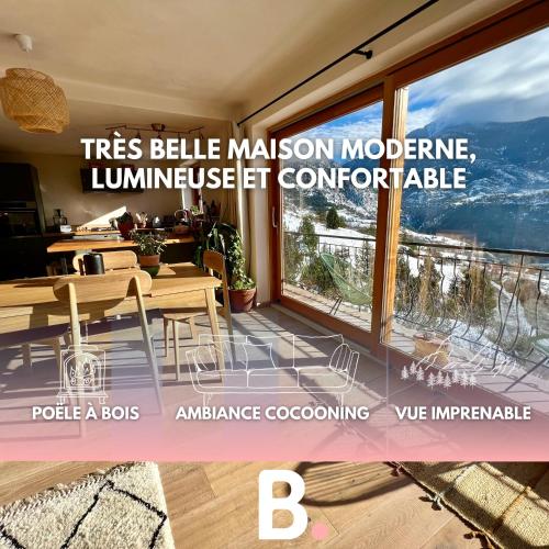 Très belle maison spacieuse et lumineuse, vue sur la station de Risoul et de Vars