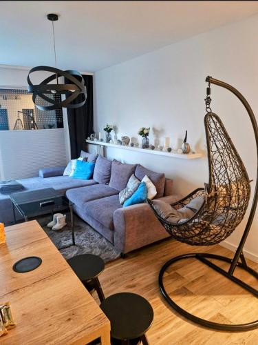 Гостиная зона в Apartament z ogródkiem wysoki standard Szczecin Centrum Północ