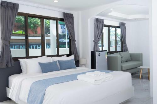 Ένα ή περισσότερα κρεβάτια σε δωμάτιο στο Brickotel Naithon Beach