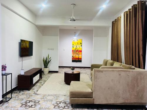 Χώρος καθιστικού στο The Luxe Apartment