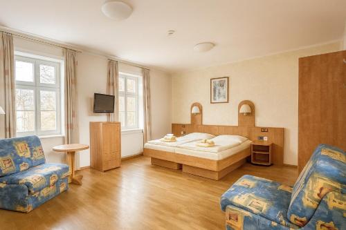 Μια τηλεόραση ή/και κέντρο ψυχαγωγίας στο Schlosshotel am Hainich