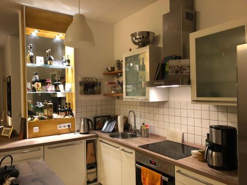 Η κουζίνα ή μικρή κουζίνα στο Gemütliche zentrale Wohnung in Zwickau