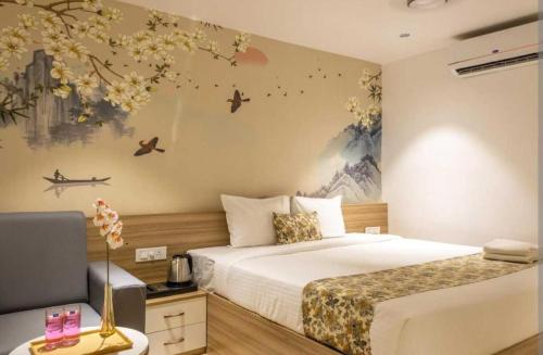 Ένα ή περισσότερα κρεβάτια σε δωμάτιο στο POP 84109D Hotel O Near Jodimetla X Roads