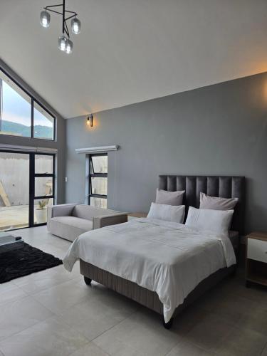 Postel nebo postele na pokoji v ubytování iThusi stream