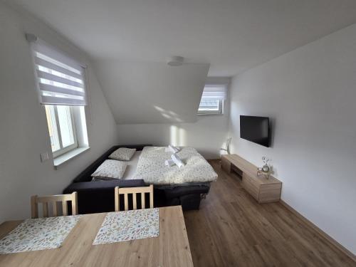 TV a/nebo společenská místnost v ubytování Apartmán pod Blatenským vrchem