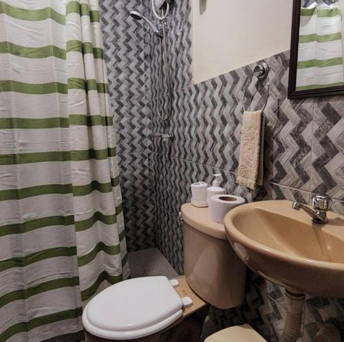 een badkamer met toilet en wastafel bij Casa hogareña Pequeña in Ica