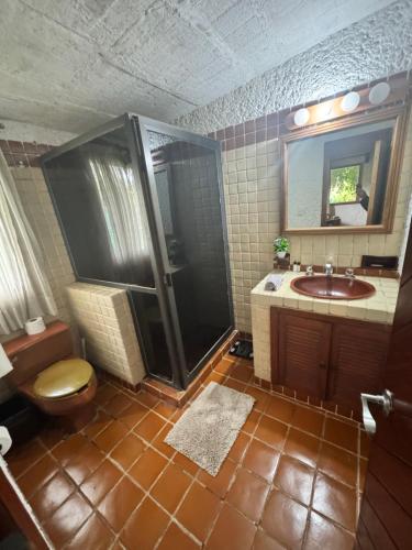 Casa verde في فالي دي برافو: حمام مع دش ومغسلة ومرحاض