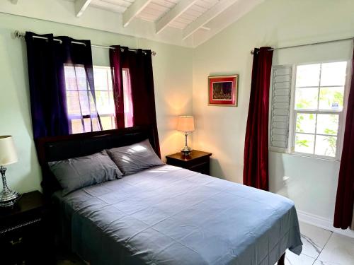 Un pat sau paturi într-o cameră la Villa Oasis Drax Hall