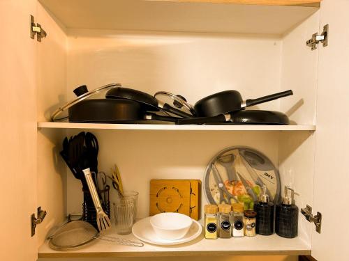 Η κουζίνα ή μικρή κουζίνα στο Oasis Suite-Shore 2 Mall of Asia Elegant apartment