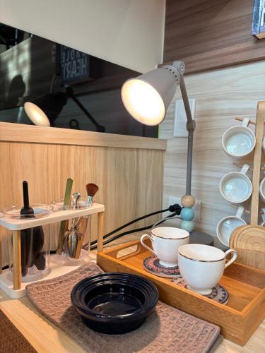 O bucătărie sau chicinetă la 宜蘭-讀好民宿 Read Nice House B&B 電梯民宿