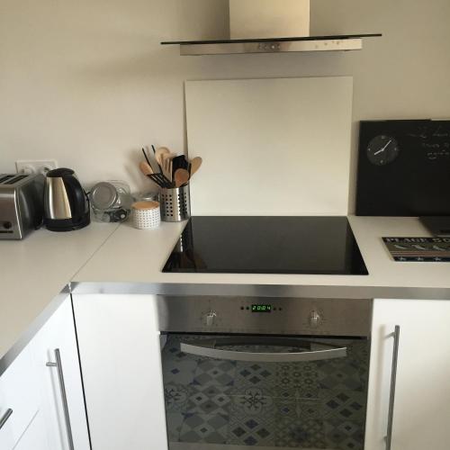 Η κουζίνα ή μικρή κουζίνα στο Appartement Design II - Port du Rosmeur -Douarnenez