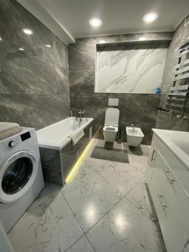 Koupelna v ubytování Apartament Confortabil