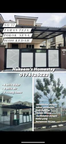 a collage of different pictures of a building at Hakeem Homestay in Pokok Sena