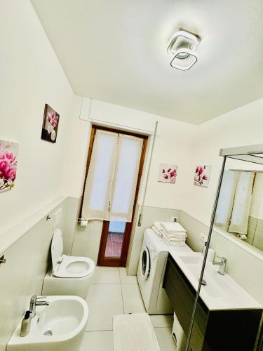 a bathroom with a toilet and a sink at Nido tra monti in Sondrio