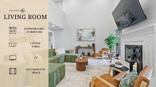 Μια τηλεόραση ή/και κέντρο ψυχαγωγίας στο 7BR 5BA w Pool Hot Tub Sport Court & Game Room