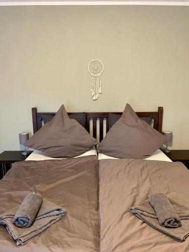 Кровать или кровати в номере Moderne Wohnung nahe Hockenheimring für bis zu 8 Personen