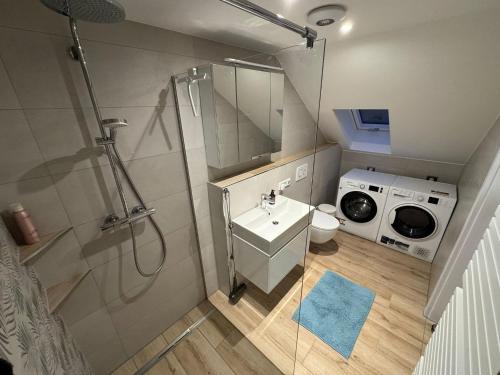 Koupelna v ubytování MainSpessartBlick