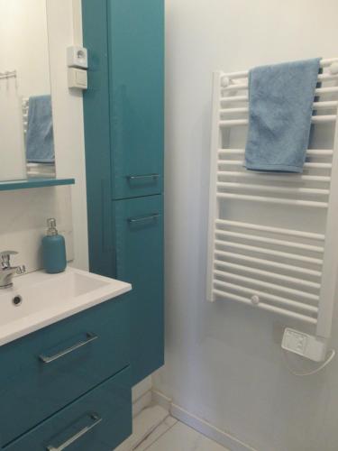 Ένα μπάνιο στο Gîte la Chaumette appartement Turquoise