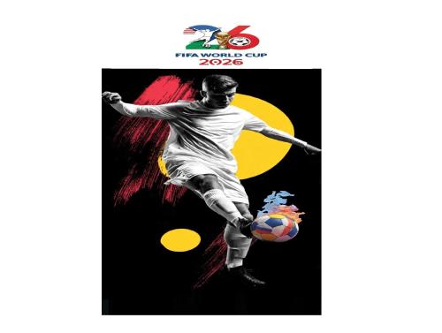 Un cartel de un jugador de fútbol pateando un balón. en Brand New 4BR House 20Min Downtown Boston, en Boston