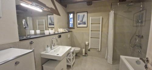 Et badeværelse på Apartments in der Barockscheune