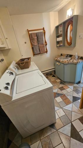 Η κουζίνα ή μικρή κουζίνα στο Séjour Flèche du fjord vue Saguenay Mont Valin