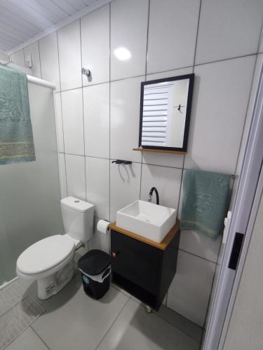 Koupelna v ubytování Loft Serra Gaúcha-Bem estar no coração de Nova Petrópolis