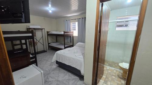 Koupelna v ubytování Pousada Miniférico