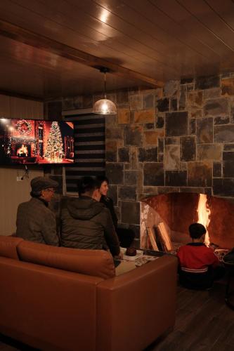 Posezení v ubytování Bách Xanh House. Nhà ống khói