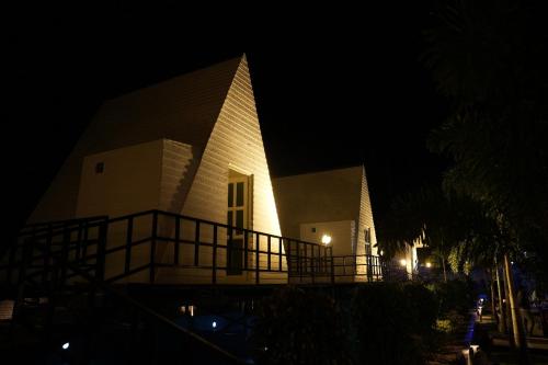 Bygningen som feriehuset ligger i