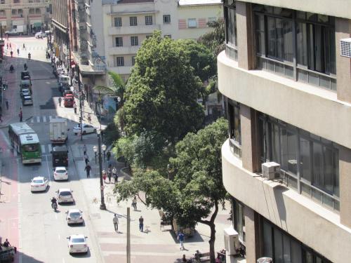 a view of a city street from a building at Hotel Plaza Olido in Sao Paulo