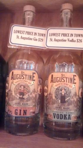 a couple of bottles of wine on a shelf at St. Francis Inn - Saint Augustine in Saint Augustine
