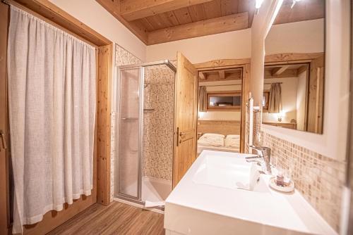 Koupelna v ubytování Chalet Larice