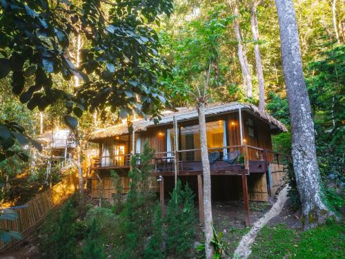 a tree house in the middle of the forest at เดอะริเวอร์ แม่กำปอง The River Maekampong Chiang Mai in Ban Pok Nai