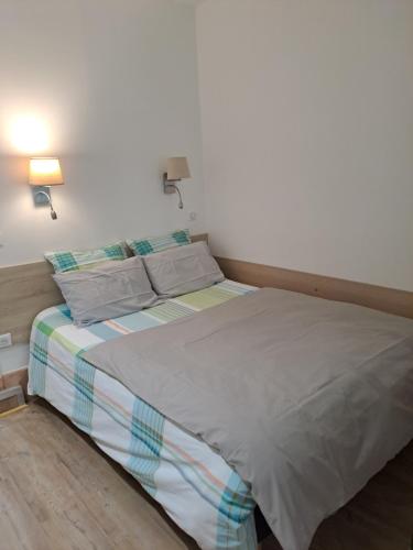 a bedroom with a large bed in a room at Le studio d' EMI in Argelès-Gazost