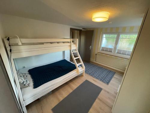 Funnenser Deichhaus في انجرلاند: غرفة صغيرة بها سرير بطابقين
