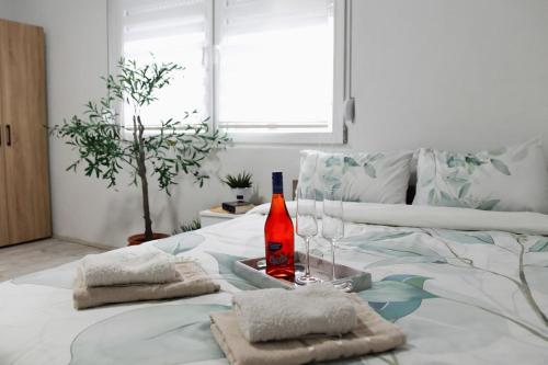 Ένα ή περισσότερα κρεβάτια σε δωμάτιο στο Vikend Kuća Luka