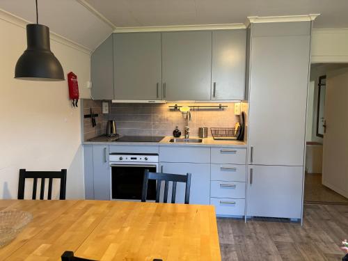 Η κουζίνα ή μικρή κουζίνα στο Fjällägenhet i Huså byskola