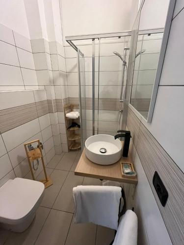 a bathroom with a toilet and a sink at Park Hotel Salice Terme - OltrePo Pavese in Salice Terme