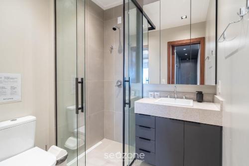 Koupelna v ubytování TVT - Estúdios de luxo no centro de Florianópolis