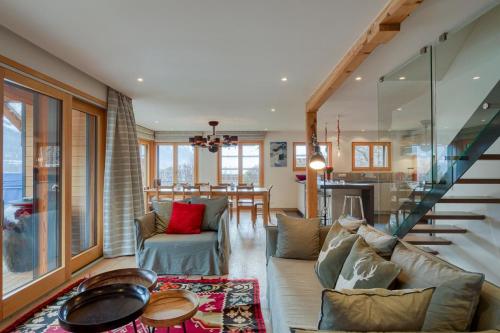 Khu vực ghế ngồi tại Quiet chalet with hammam in Chamonix