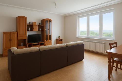 MarinaMar Camariñas في كامارينياس: غرفة معيشة مع أريكة وتلفزيون