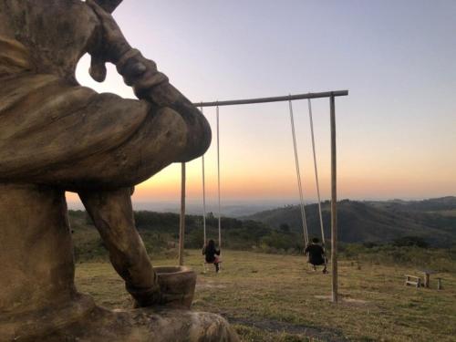 O nascer ou o pôr do sol visto a partir do chalé