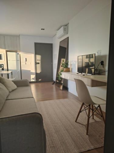 Kuchyň nebo kuchyňský kout v ubytování Estúdio com vista do mar - Lemon Residence