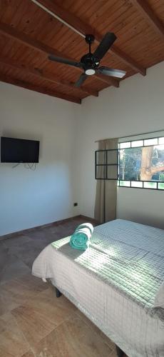 a bedroom with a bed and a ceiling fan at Pax Costa del Este in Costa del Este