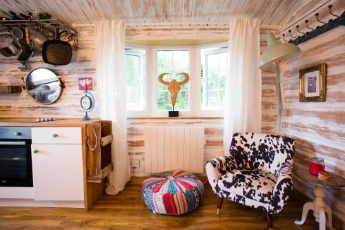 Kuchyň nebo kuchyňský kout v ubytování Wunder Lodge - Snowdonia Log Cabin