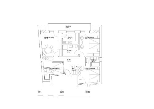 a floor plan of a apartment at Aberseeblick Pension Ellmauer in St. Wolfgang