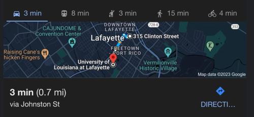 a screenshot of a cell phone screen with a map at Downtown Lafayette Studio - Modern Comforts in Lafayette